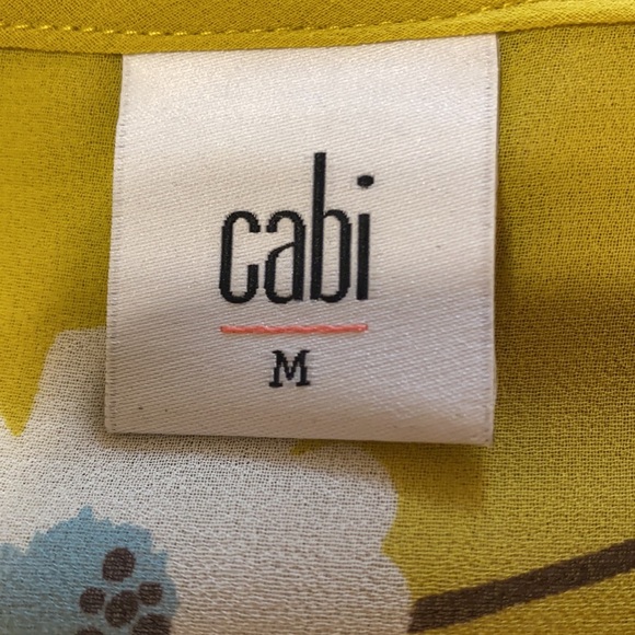 Cabi Yellow Floral Top Size Medium - Picture 3 of 3
